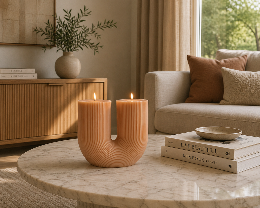 Orange Blossom Arch Candle by Escape to Paradise, decorative candle with orange blossom scent and elegant arch design.