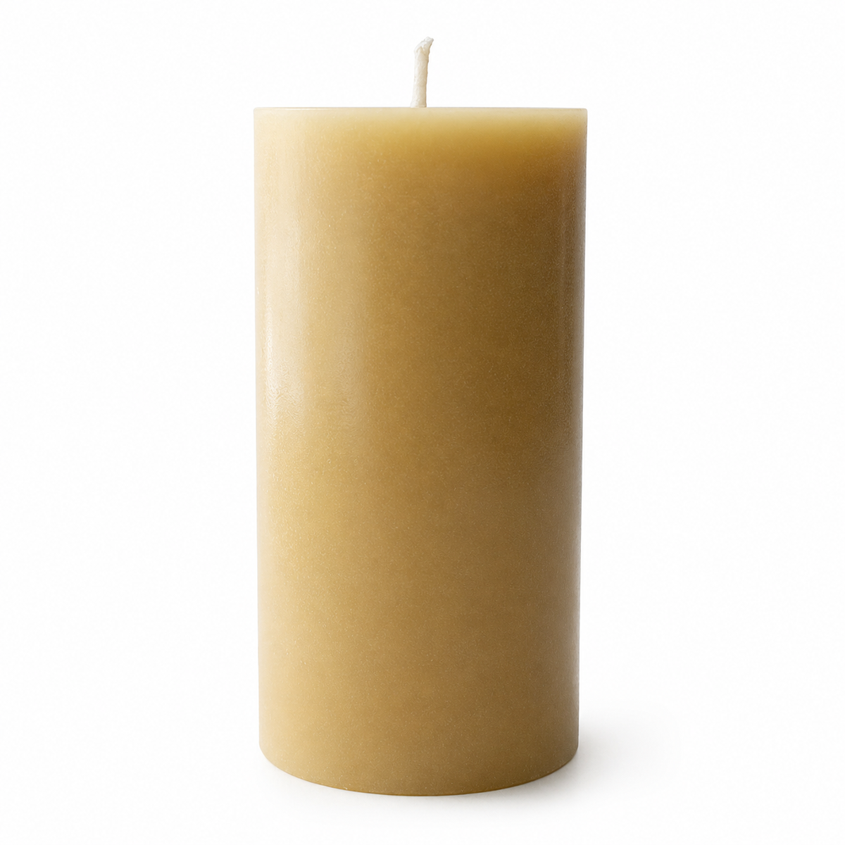 Serenes Beeswaxory pure beeswax pillar candle, 15cm tall, natural honey-colored candle with a clean, smooth finish.